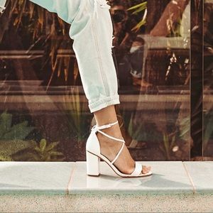 Brand new white block heel sandals